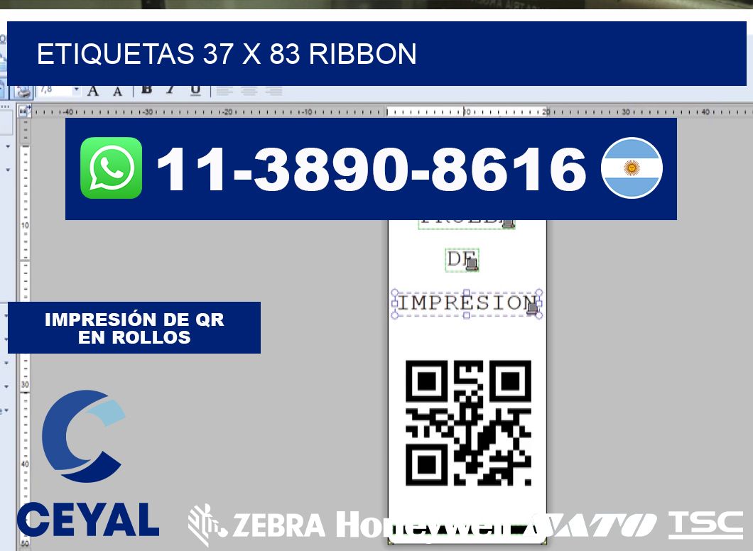 etiquetas 37 x 83 ribbon