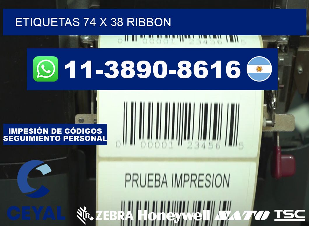 etiquetas 74 x 38 ribbon