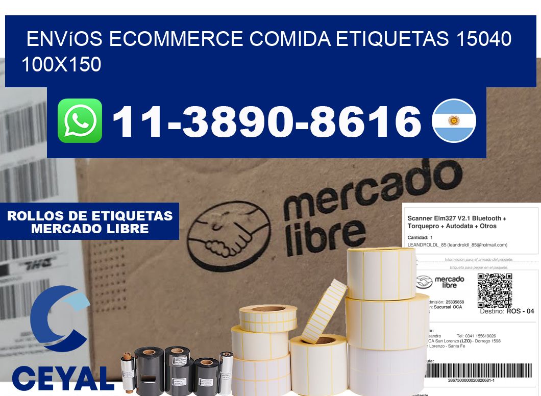 Envíos Ecommerce comida etiquetas 15040 100x150
