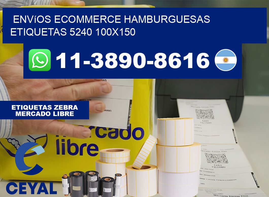 Envíos Ecommerce hamburguesas etiquetas 5240 100×150