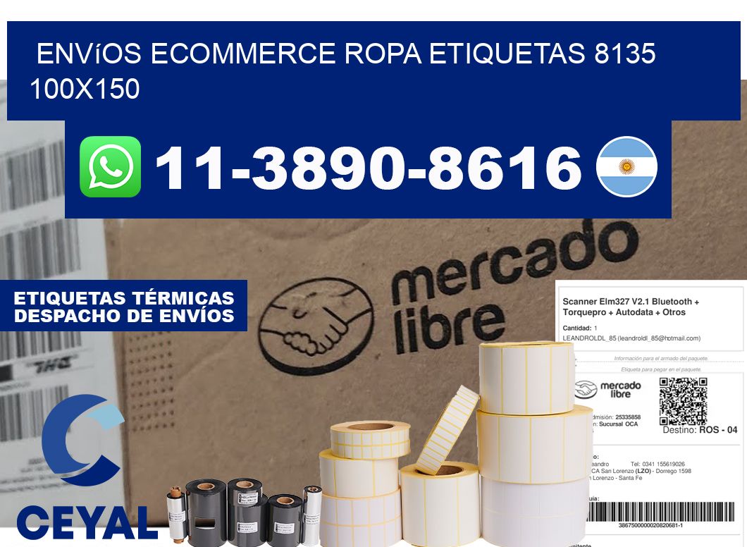 Envíos Ecommerce ropa etiquetas 8135 100x150