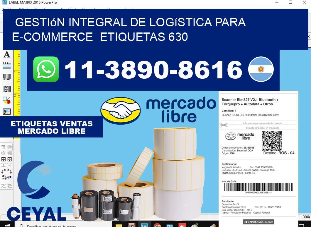 Gestión integral de logística para e-commerce  etiquetas 630