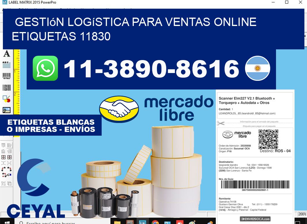 Gestión logística para ventas online  etiquetas 11830