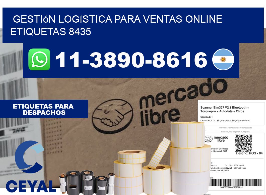 Gestión logística para ventas online  etiquetas 8435