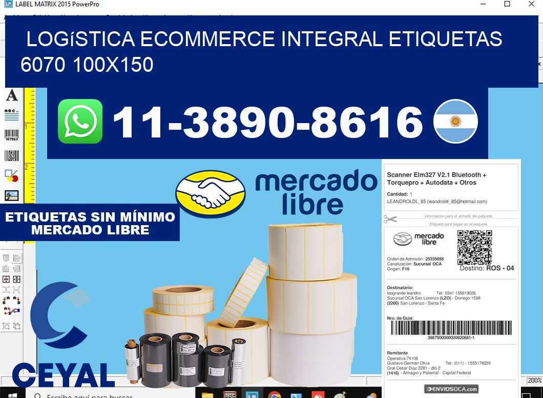 Logística ecommerce integral etiquetas 6070 100x150