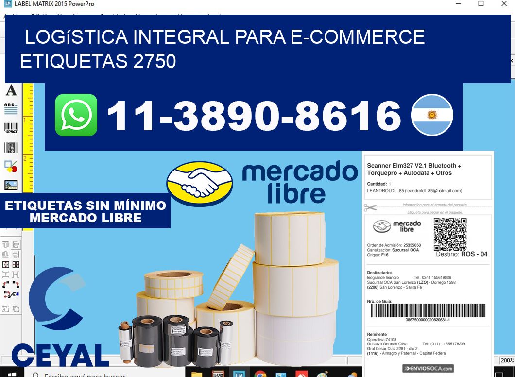 Logística integral para e-commerce etiquetas 2750