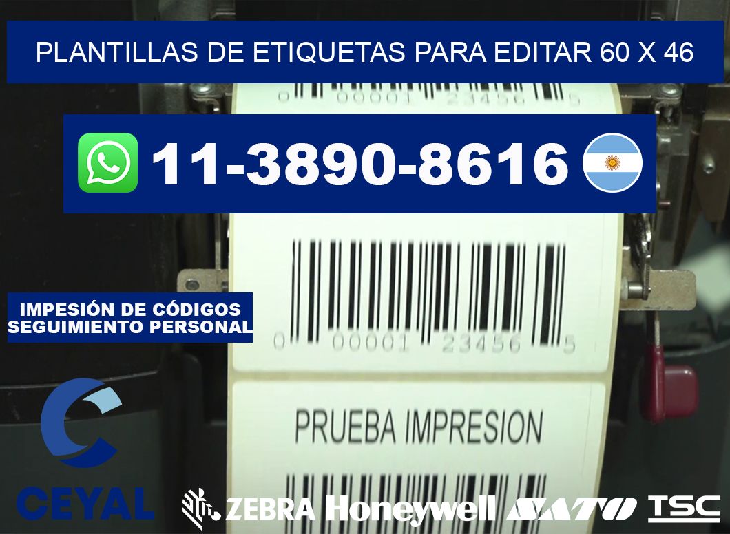 Plantillas de etiquetas para editar 60 x 46