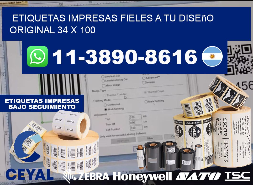 etiquetas impresas fieles a tu diseño original 34 x 100