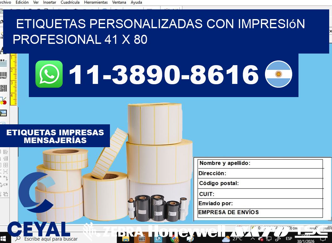 etiquetas personalizadas con impresión profesional 41 x 80