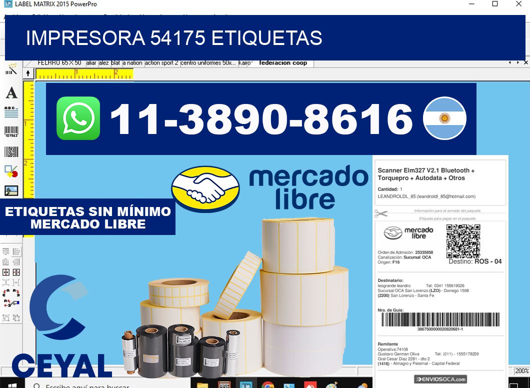 impresora 54175 etiquetas