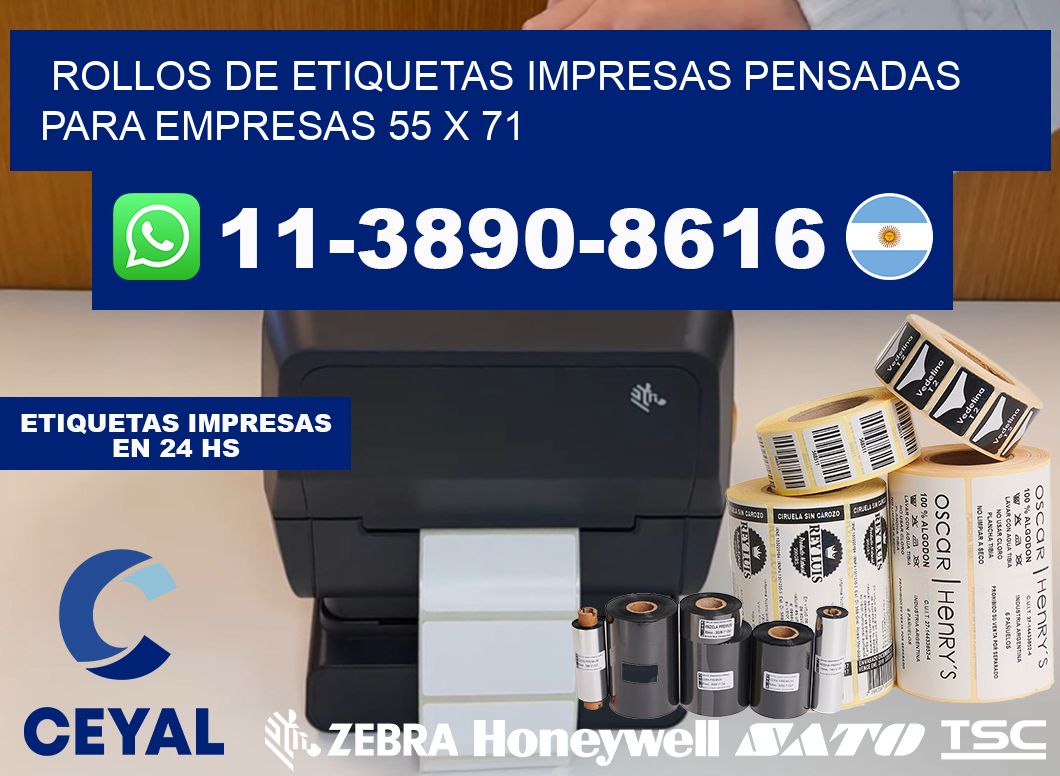 rollos de etiquetas impresas pensadas para empresas 55 x 71