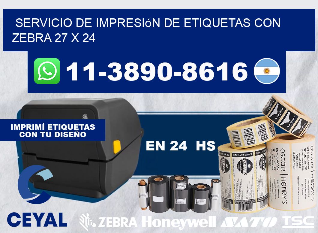 servicio de impresión de etiquetas con Zebra 27 x 24