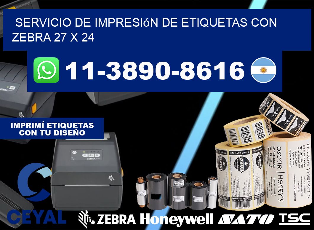 servicio de impresión de etiquetas con Zebra 27 x 24