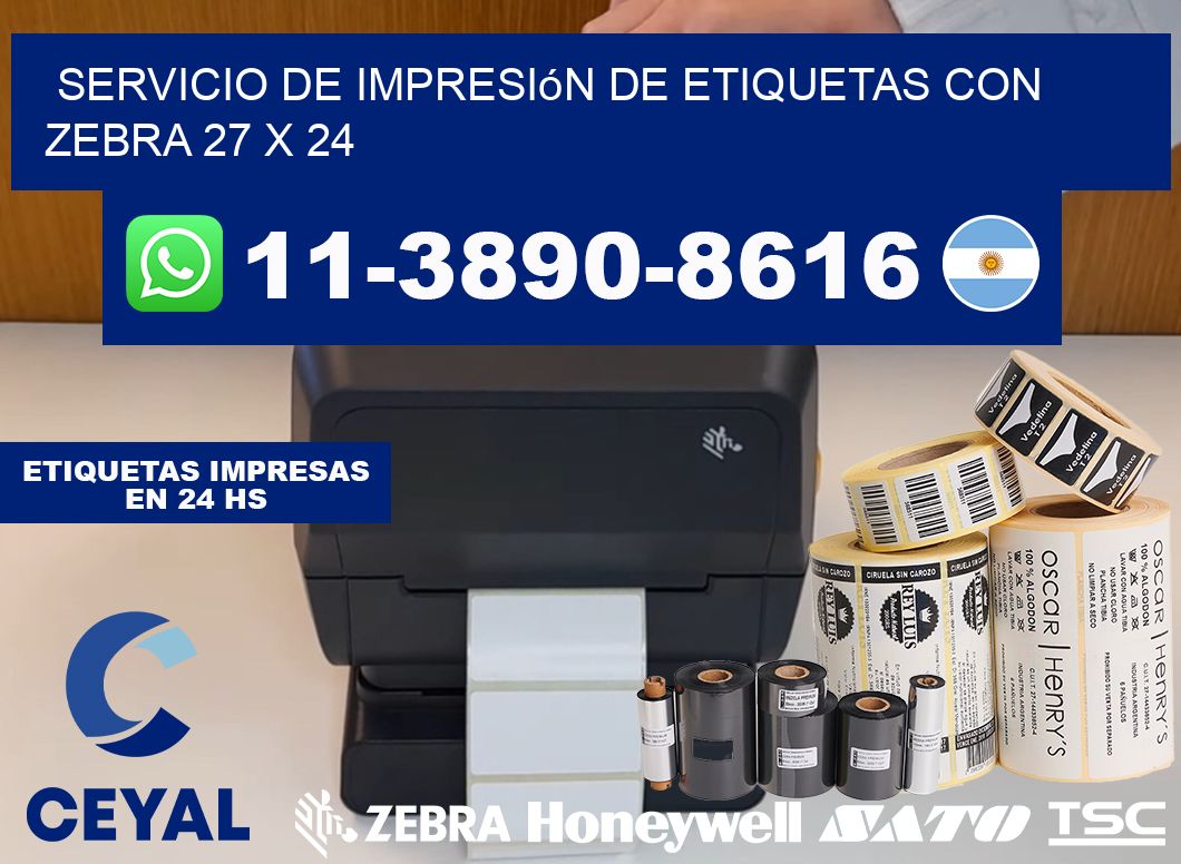 servicio de impresión de etiquetas con Zebra 27 x 24