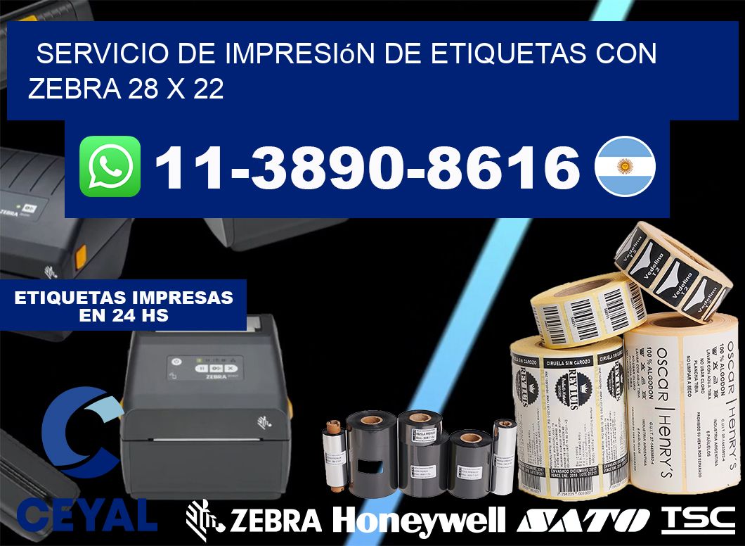 servicio de impresión de etiquetas con Zebra 28 x 22