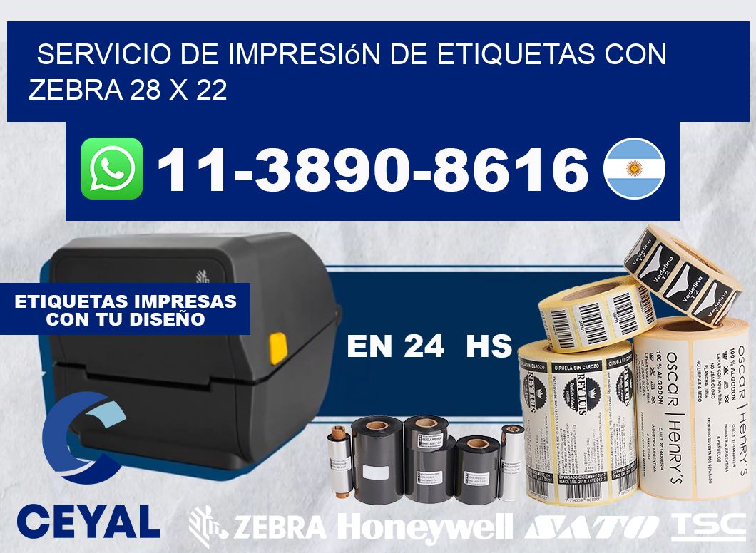 servicio de impresión de etiquetas con Zebra 28 x 22