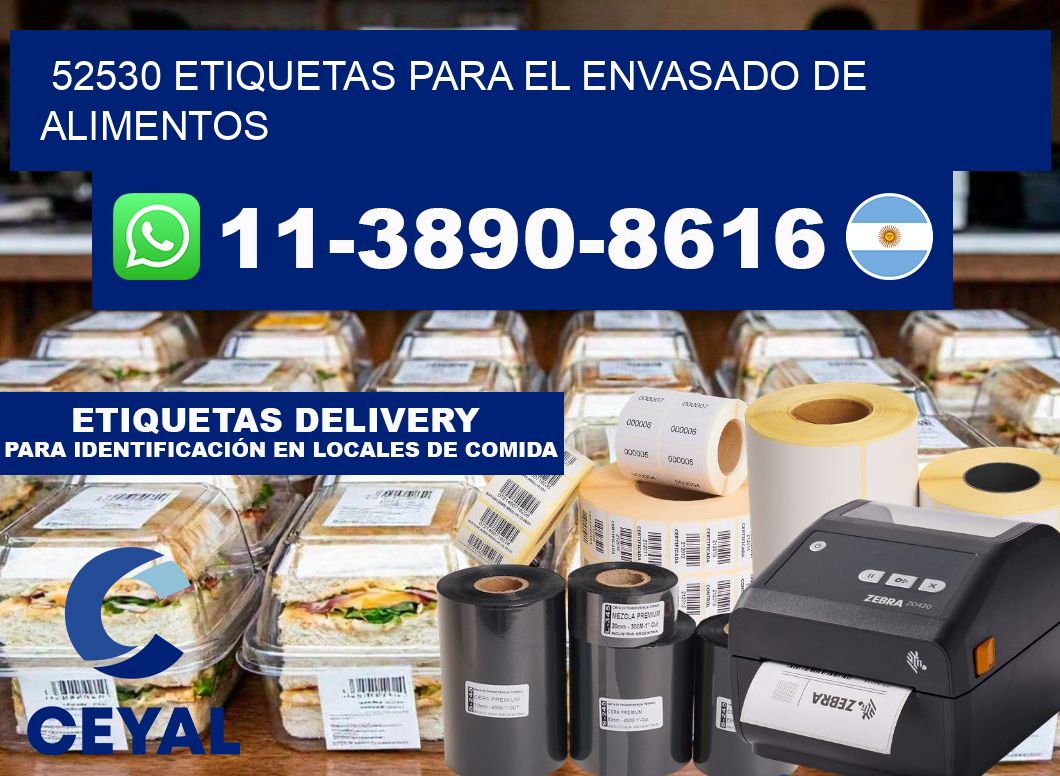 52530 etiquetas para el envasado de alimentos