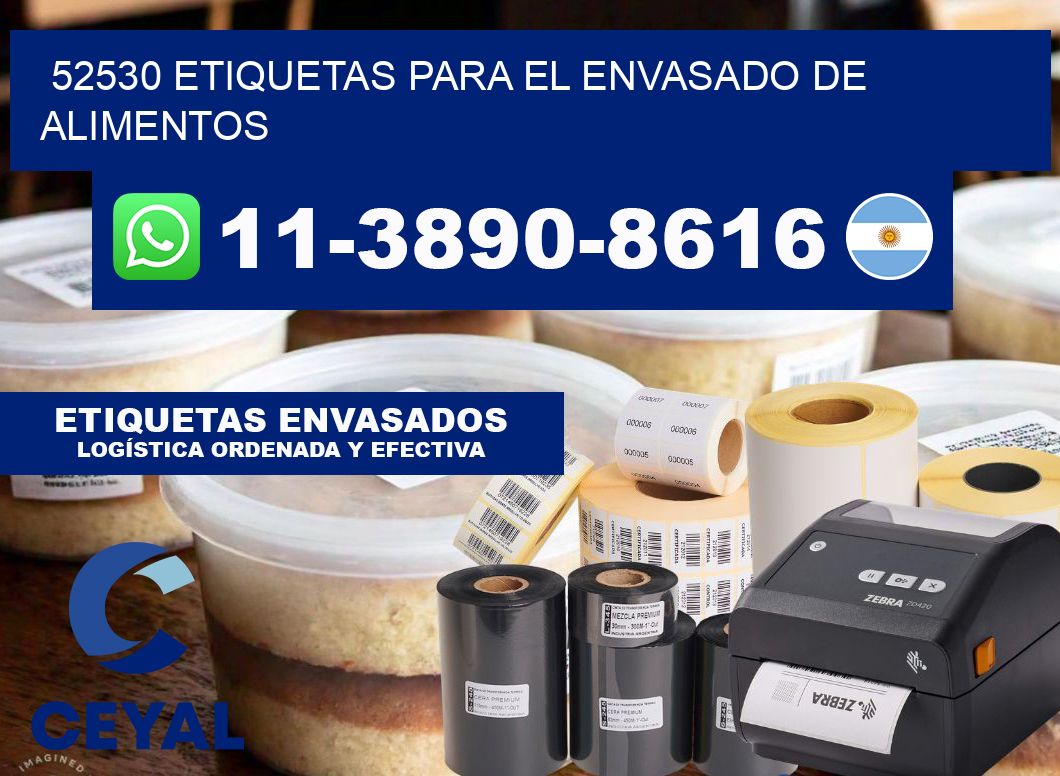 52530 etiquetas para el envasado de alimentos