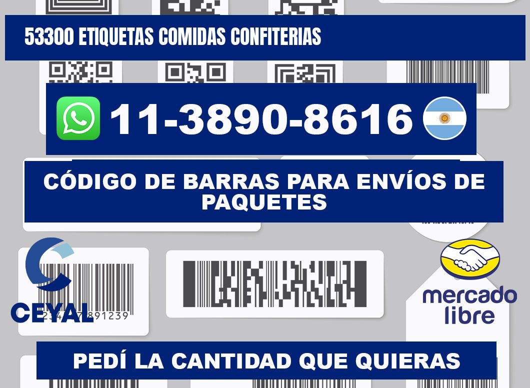 53300 etiquetas comidas confiterias
