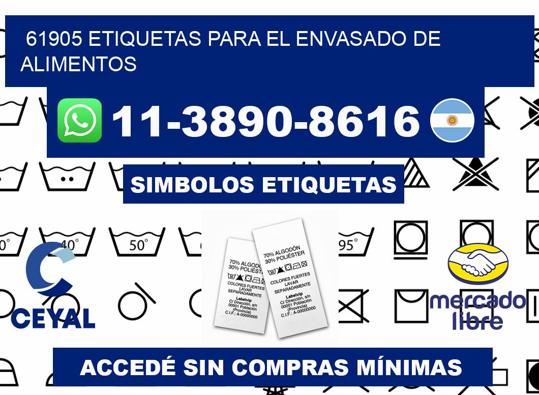 61905 etiquetas para el envasado de alimentos