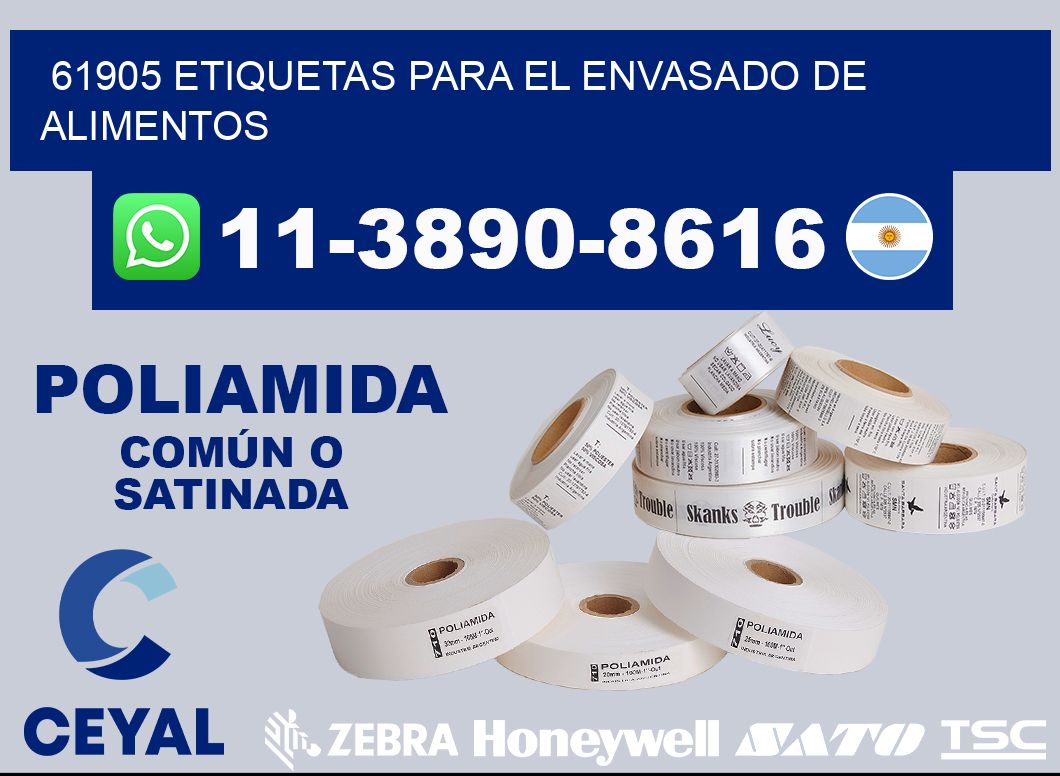 61905 etiquetas para el envasado de alimentos