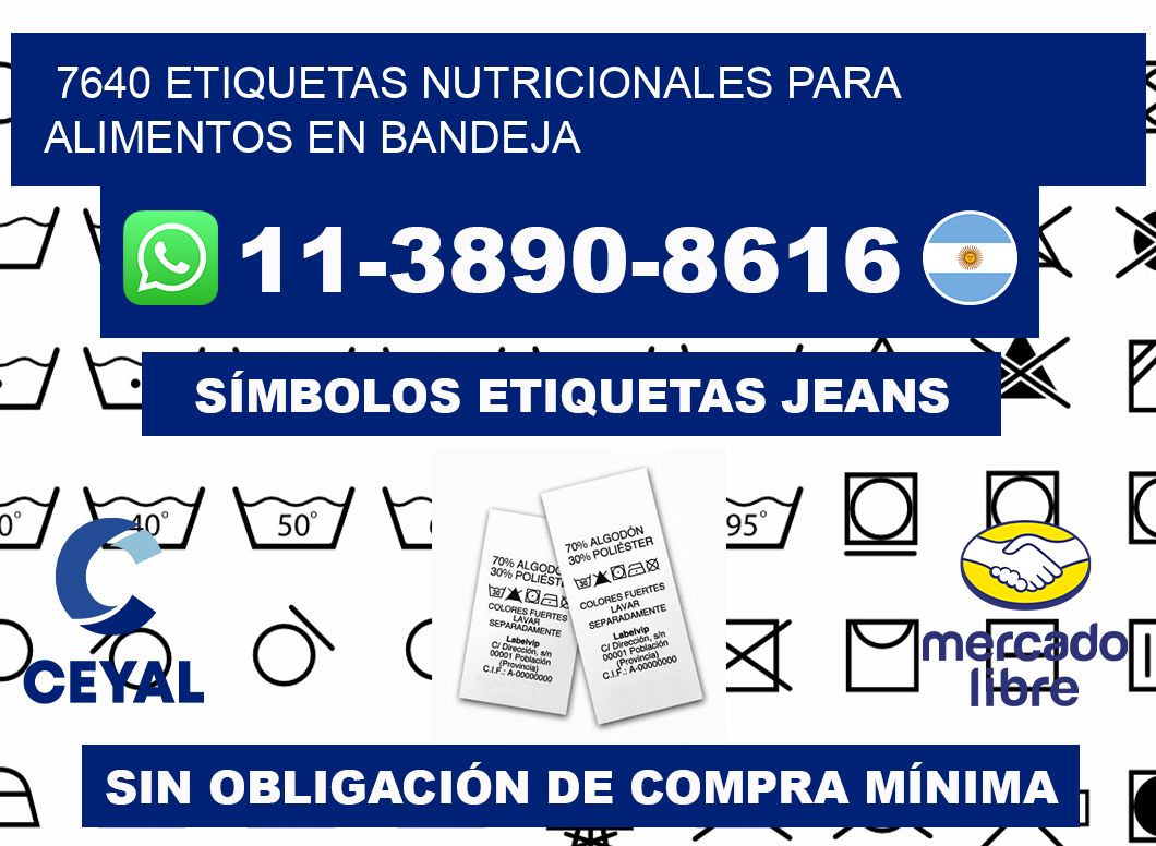 7640 etiquetas nutricionales para alimentos en bandeja