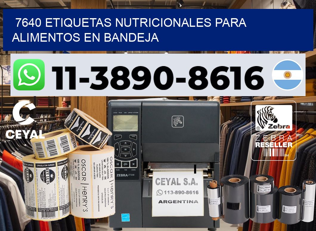 7640 etiquetas nutricionales para alimentos en bandeja