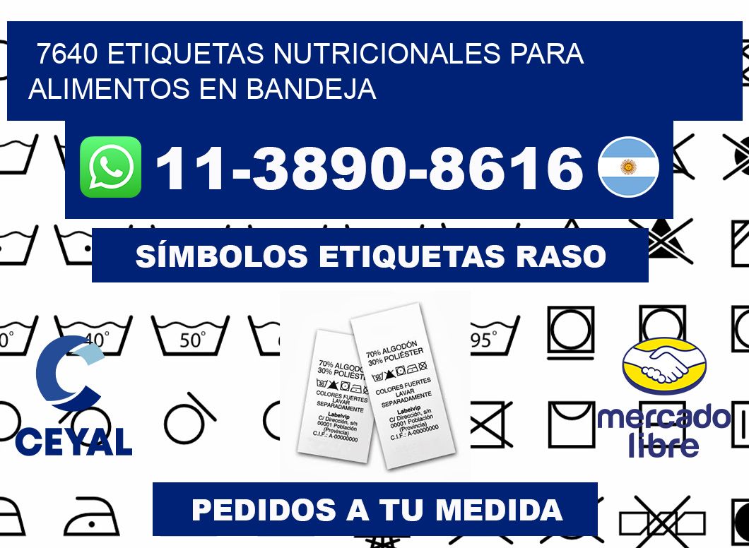 7640 etiquetas nutricionales para alimentos en bandeja