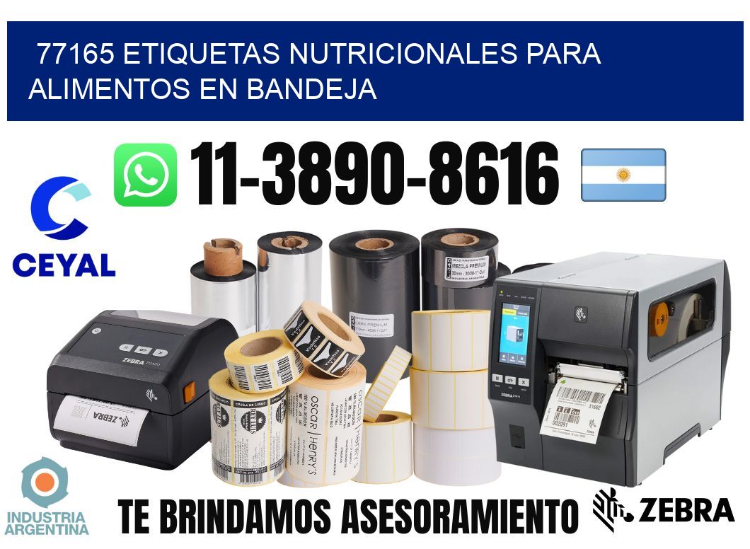 77165 etiquetas nutricionales para alimentos en bandeja