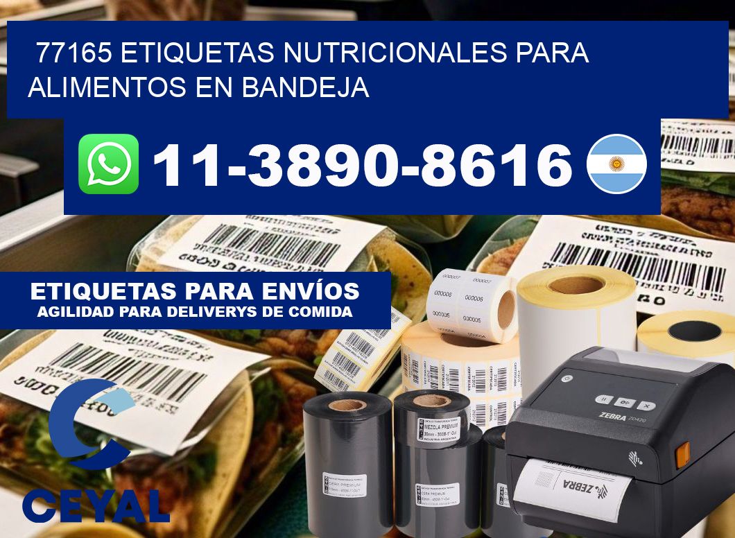 77165 etiquetas nutricionales para alimentos en bandeja