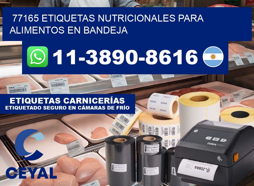 77165 etiquetas nutricionales para alimentos en bandeja