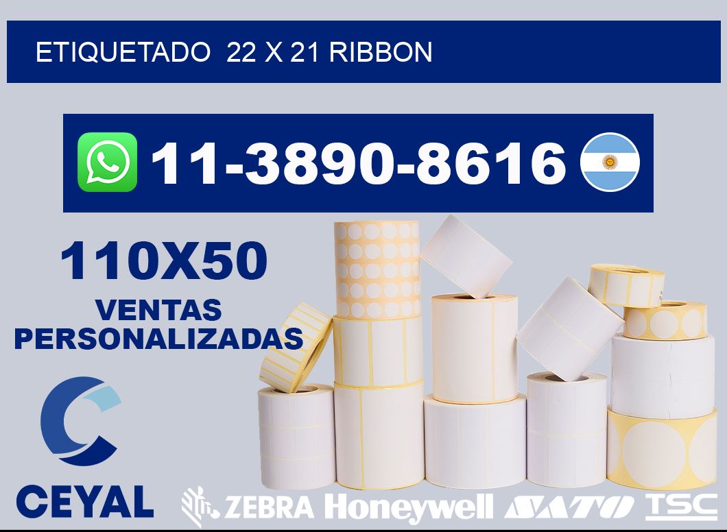 Etiquetado  22 x 21 ribbon
