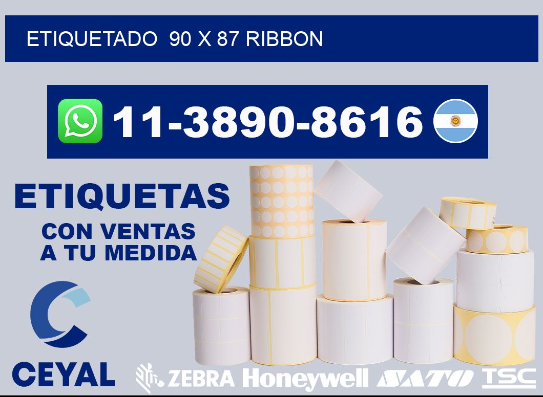 Etiquetado 90 x 87 ribbon