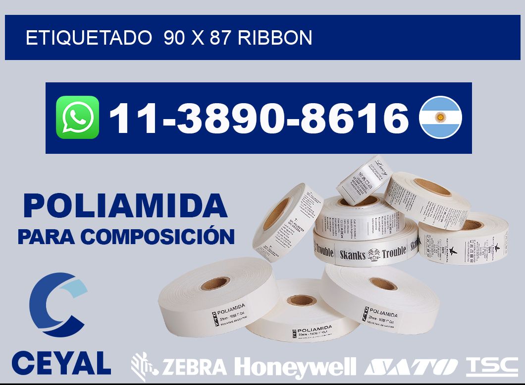 Etiquetado 90 x 87 ribbon
