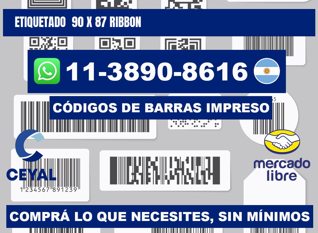 Etiquetado 90 x 87 ribbon