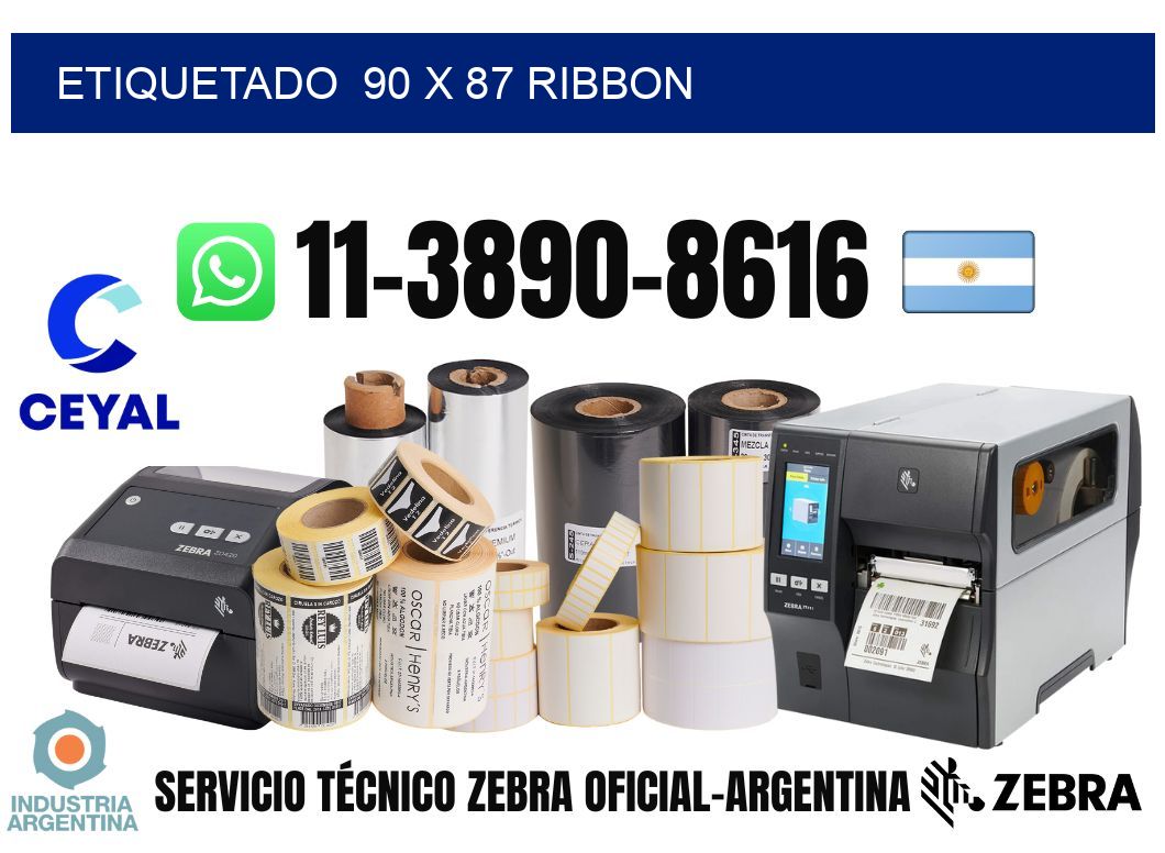 Etiquetado  90 x 87 ribbon