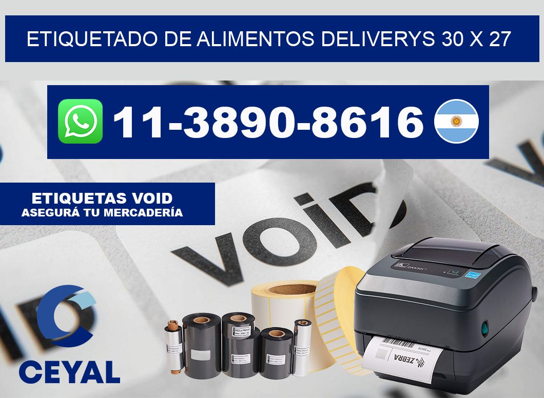 Etiquetado de alimentos deliverys 30 x 27