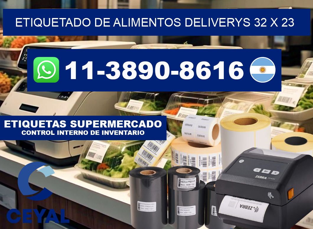Etiquetado de alimentos deliverys 32 x 23