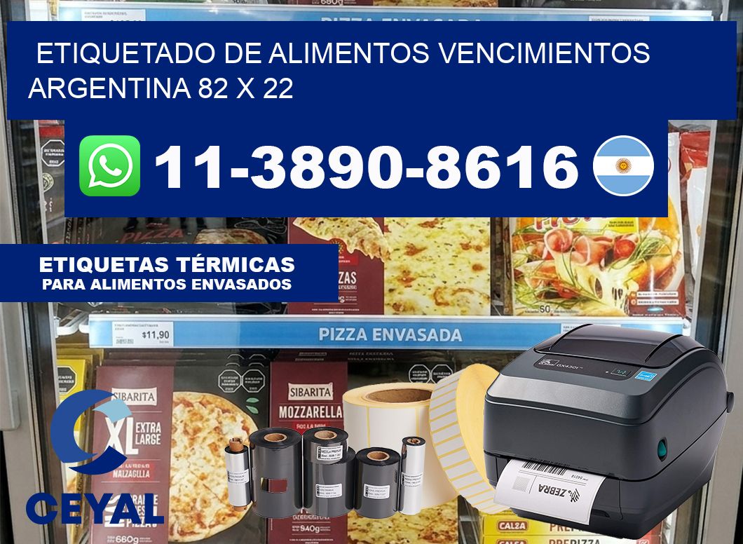 Etiquetado de alimentos vencimientos Argentina 82 x 22