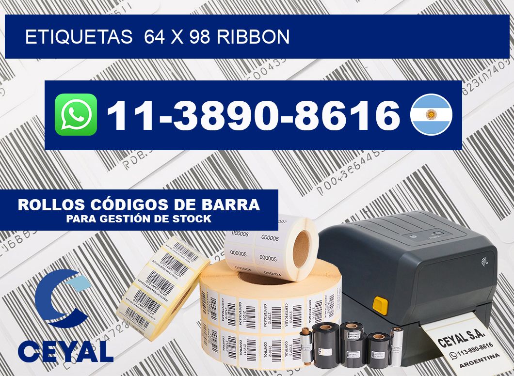Etiquetas  64 x 98 ribbon