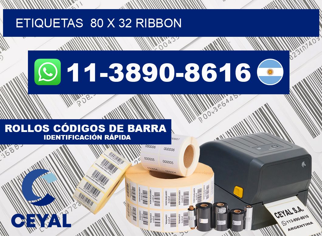 Etiquetas  80 x 32 ribbon