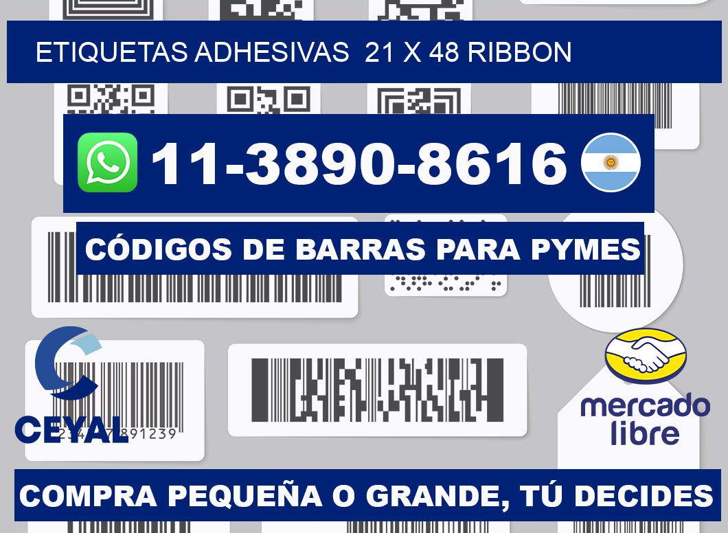 Etiquetas adhesivas 21 x 48 ribbon