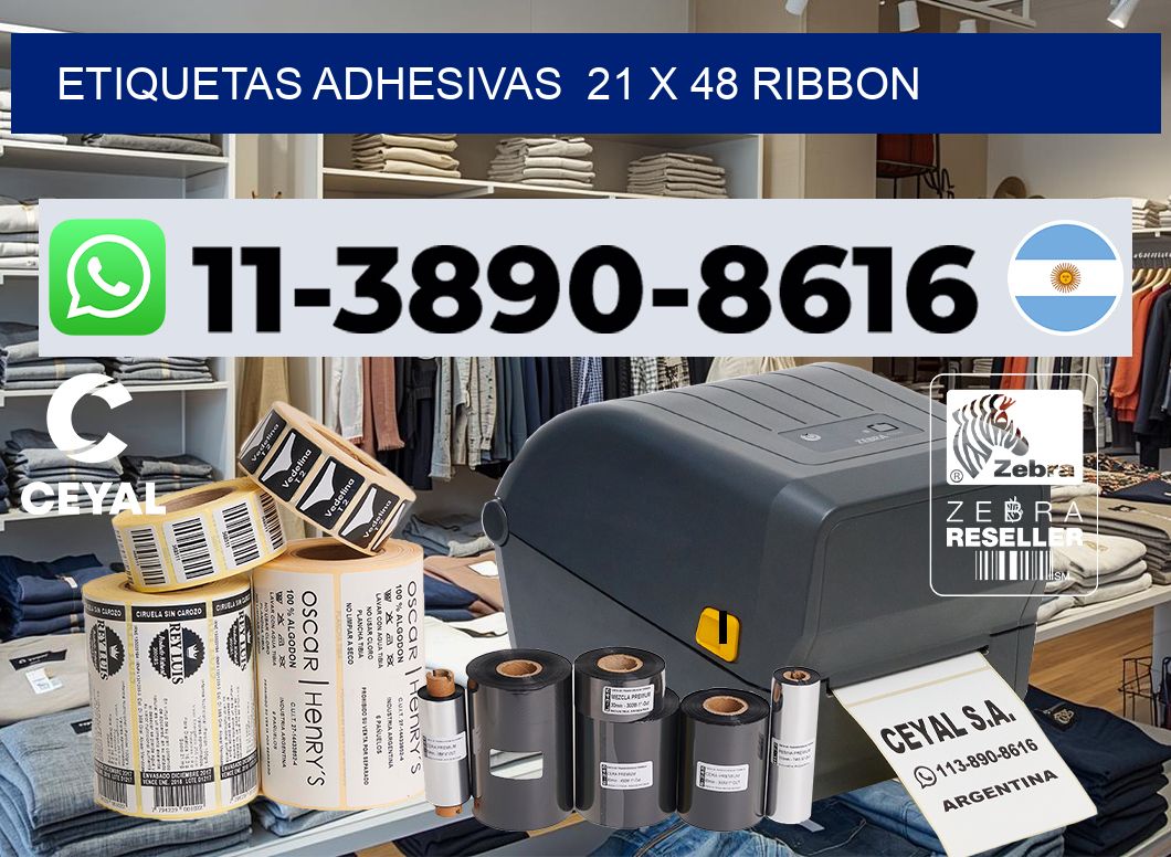 Etiquetas adhesivas 21 x 48 ribbon
