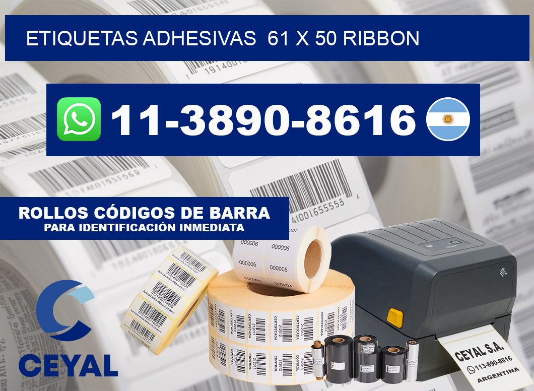 Etiquetas adhesivas  61 x 50 ribbon