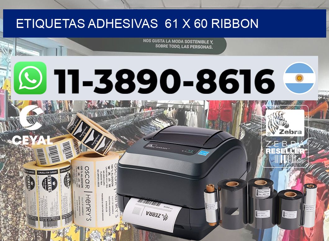 Etiquetas adhesivas 61 x 60 ribbon