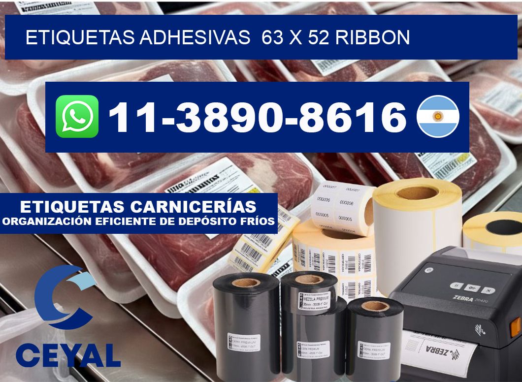 Etiquetas adhesivas  63 x 52 ribbon