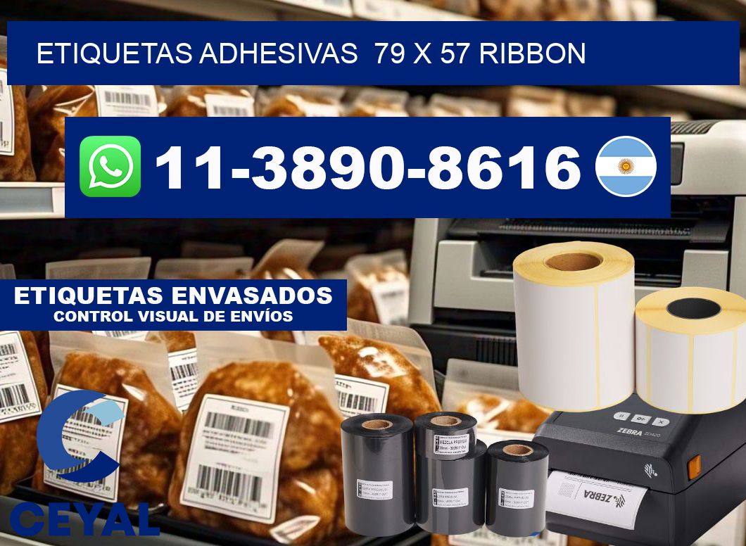 Etiquetas adhesivas  79 x 57 ribbon