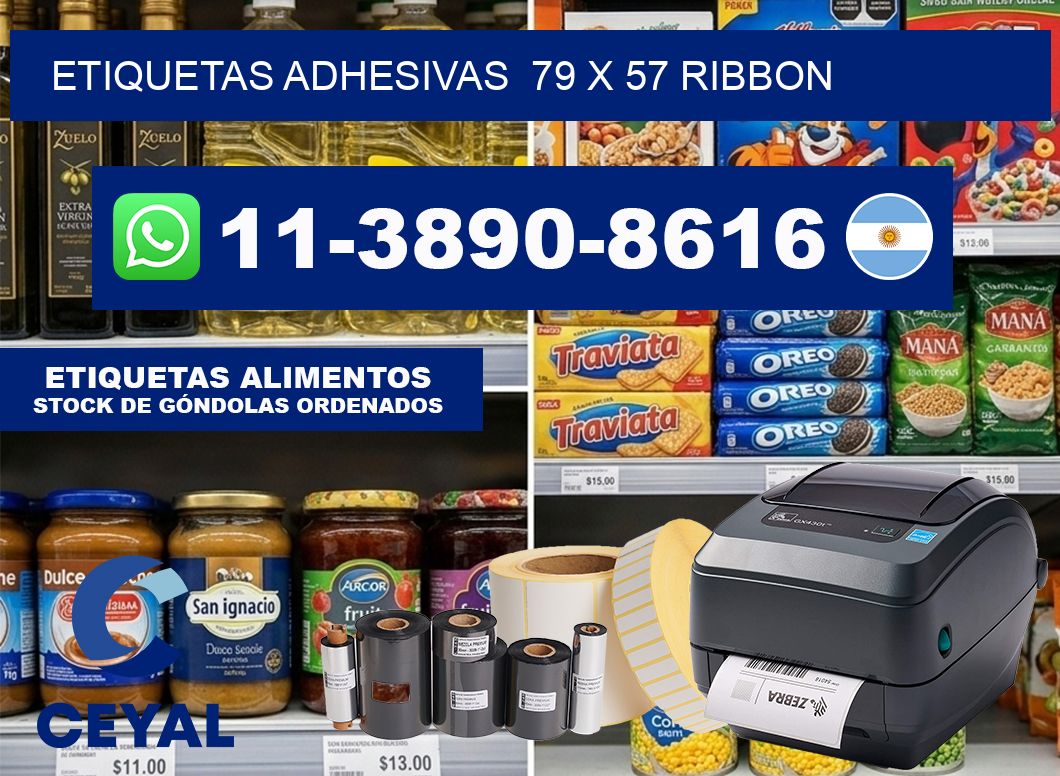 Etiquetas adhesivas  79 x 57 ribbon