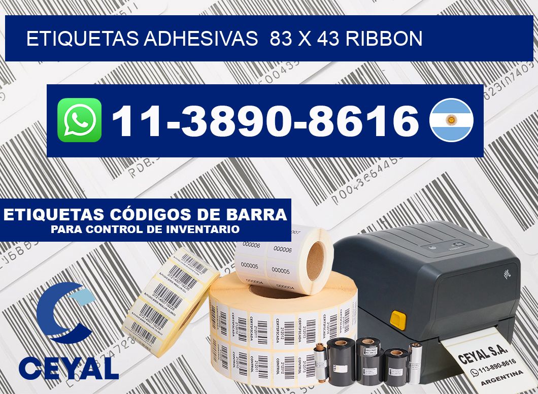 Etiquetas adhesivas  83 x 43 ribbon