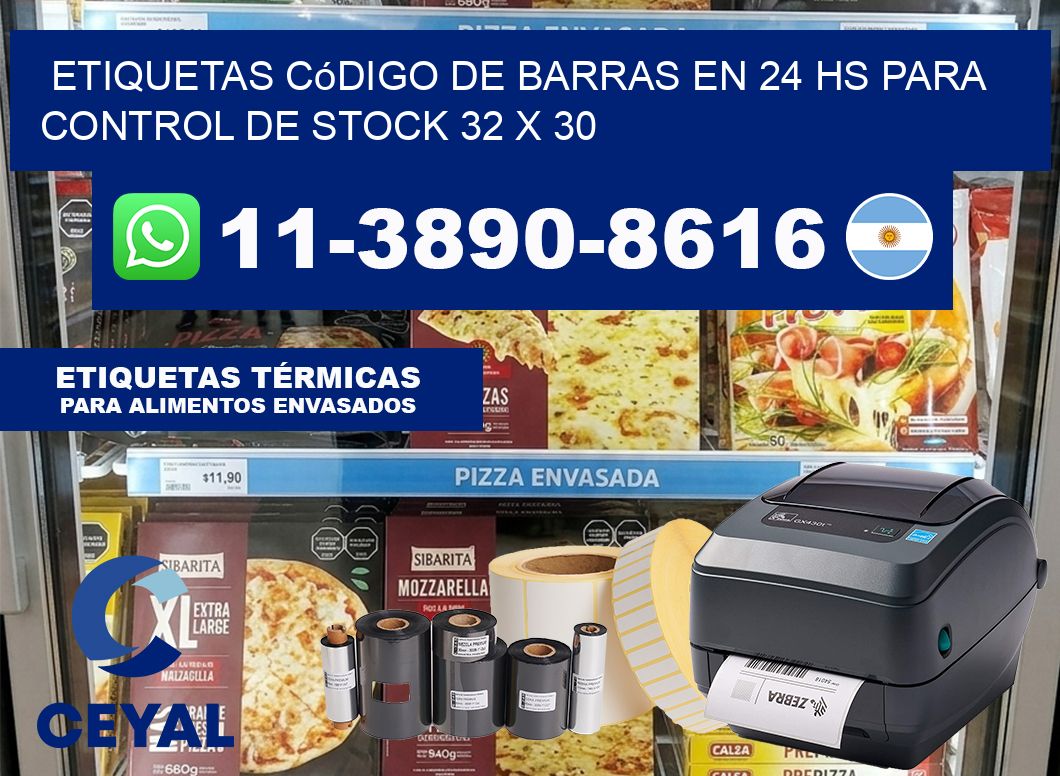 Etiquetas código de barras en 24 hs para control de stock 32 x 30